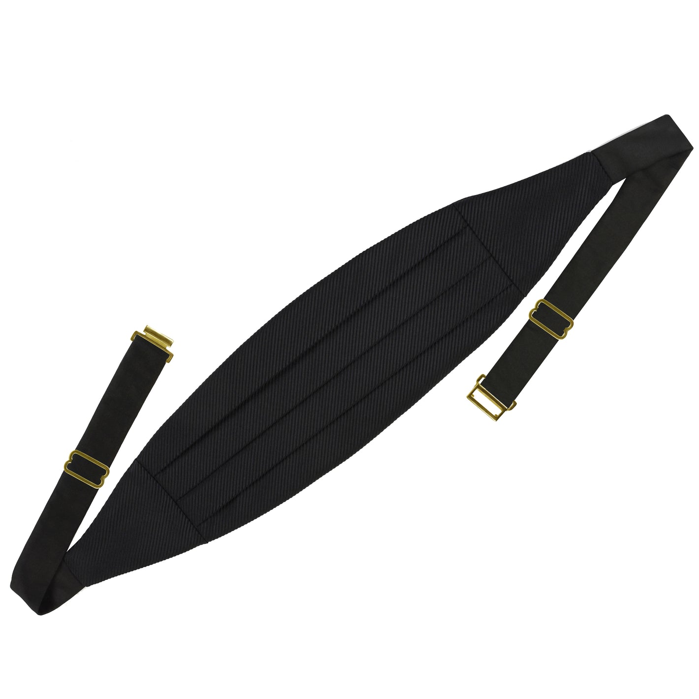 {[en]:Classic Cummerbund - Black Grosgrain Silk with clasp and sliders
