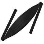 Classic Cummerbund - Black Satin Solid Silk and Black Thai Silk ribbon