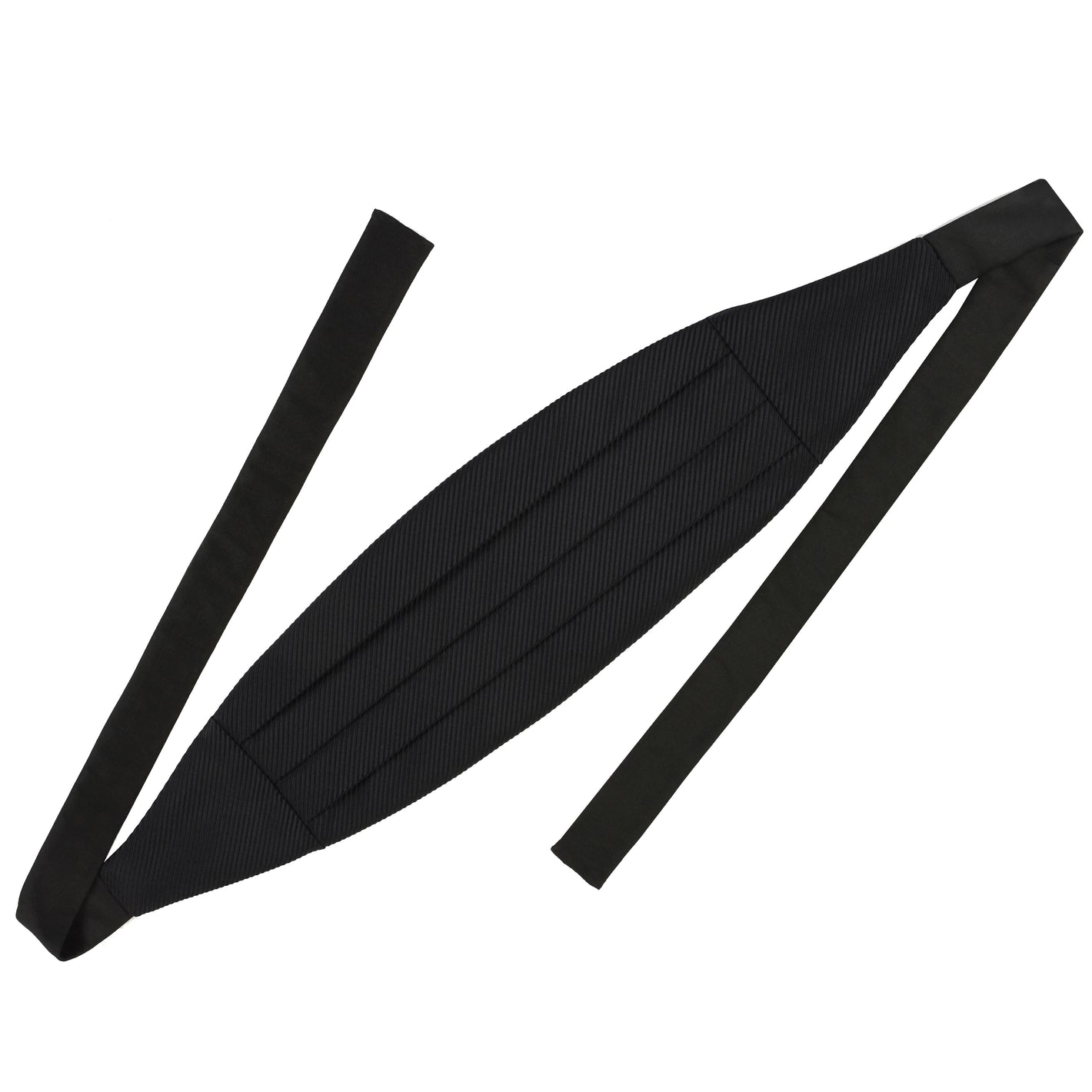 クラシックなカマーバンド、ブラックのグログランシルクとブラックのタイシルクリボンをあしらった GGRCB-8