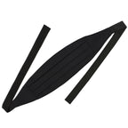 클래식 블랙 그로스그레인 실크와 블랙 타이 실크 리본 커머번드 GGRCB-8