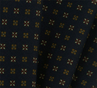 {[en]:Midnight Blue Pattern Challis Wool Pocket Square