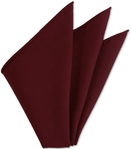 {[en]:Red Solid Challis Wool Pocket Square