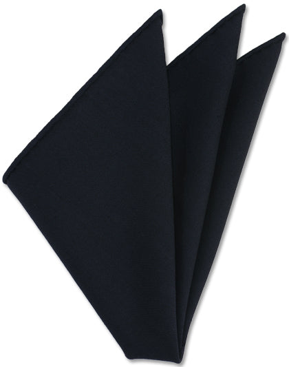 {[en]:Midnight Blue Solid Challis Wool Pocket Square