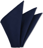 {[en]:Navy Blue Solid Challis Wool Pocket Square