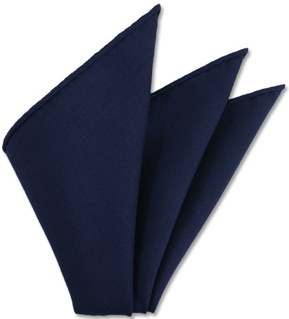 {[en]:Navy Blue Solid Challis Wool Pocket Square