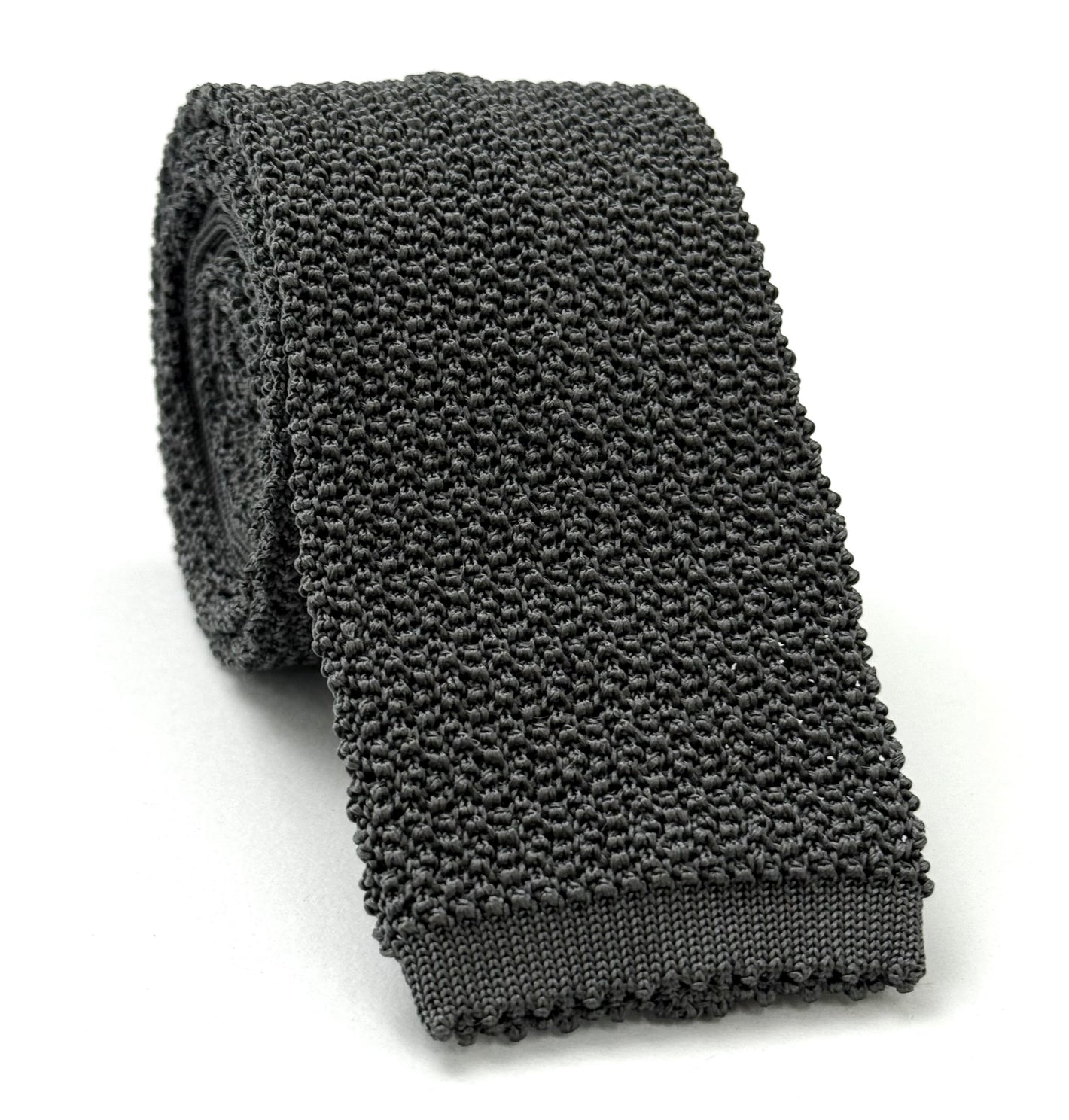 Charoal Gray Silk Knit Tie KT-9