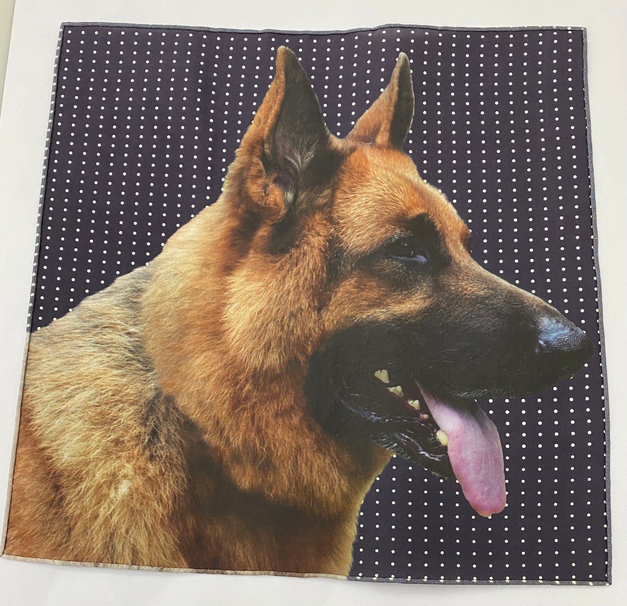 Classic German Shepherd Pocket Square 1B on pin dots