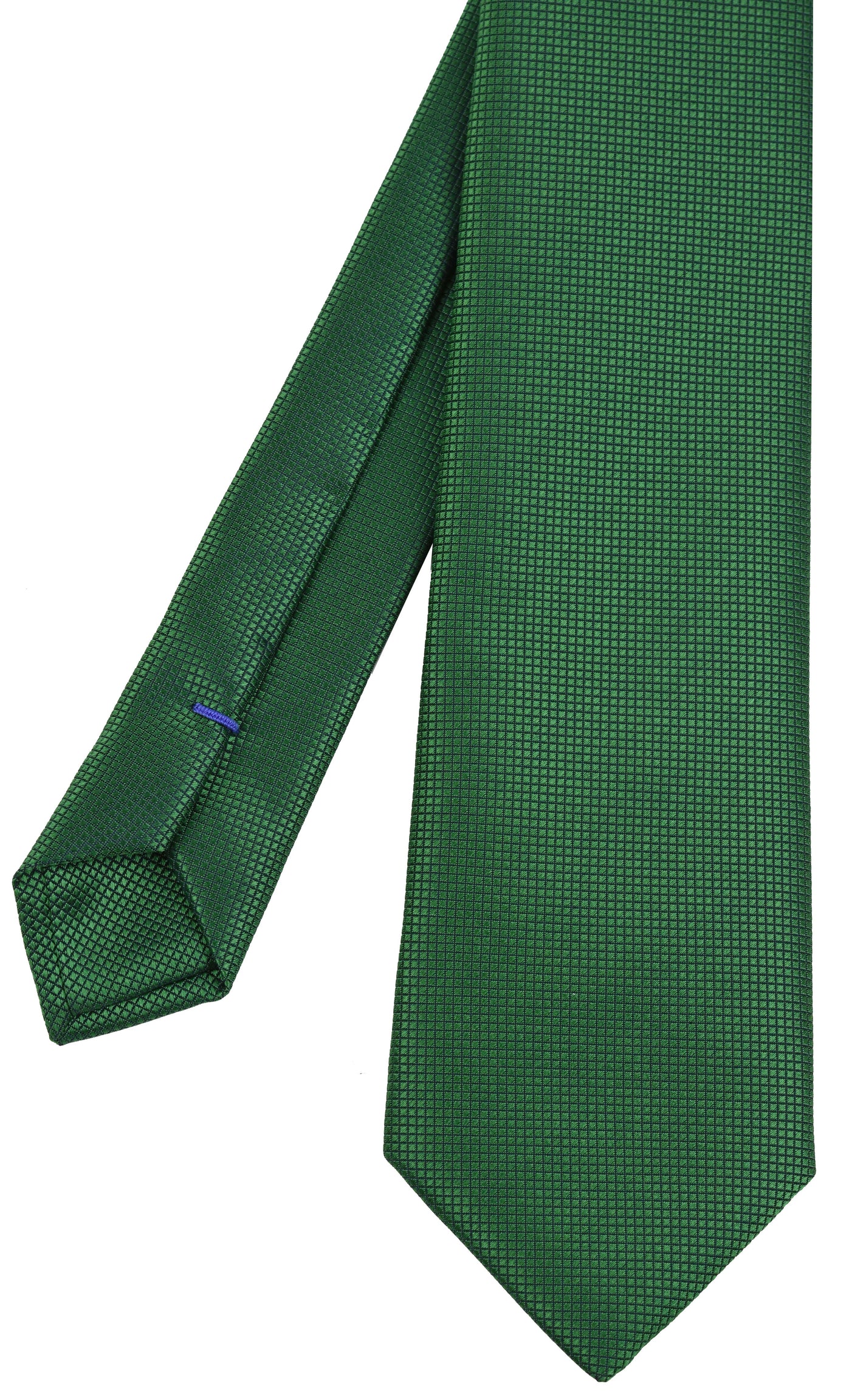 {[en]:Bottle Green Diamond Weave Silk Tie