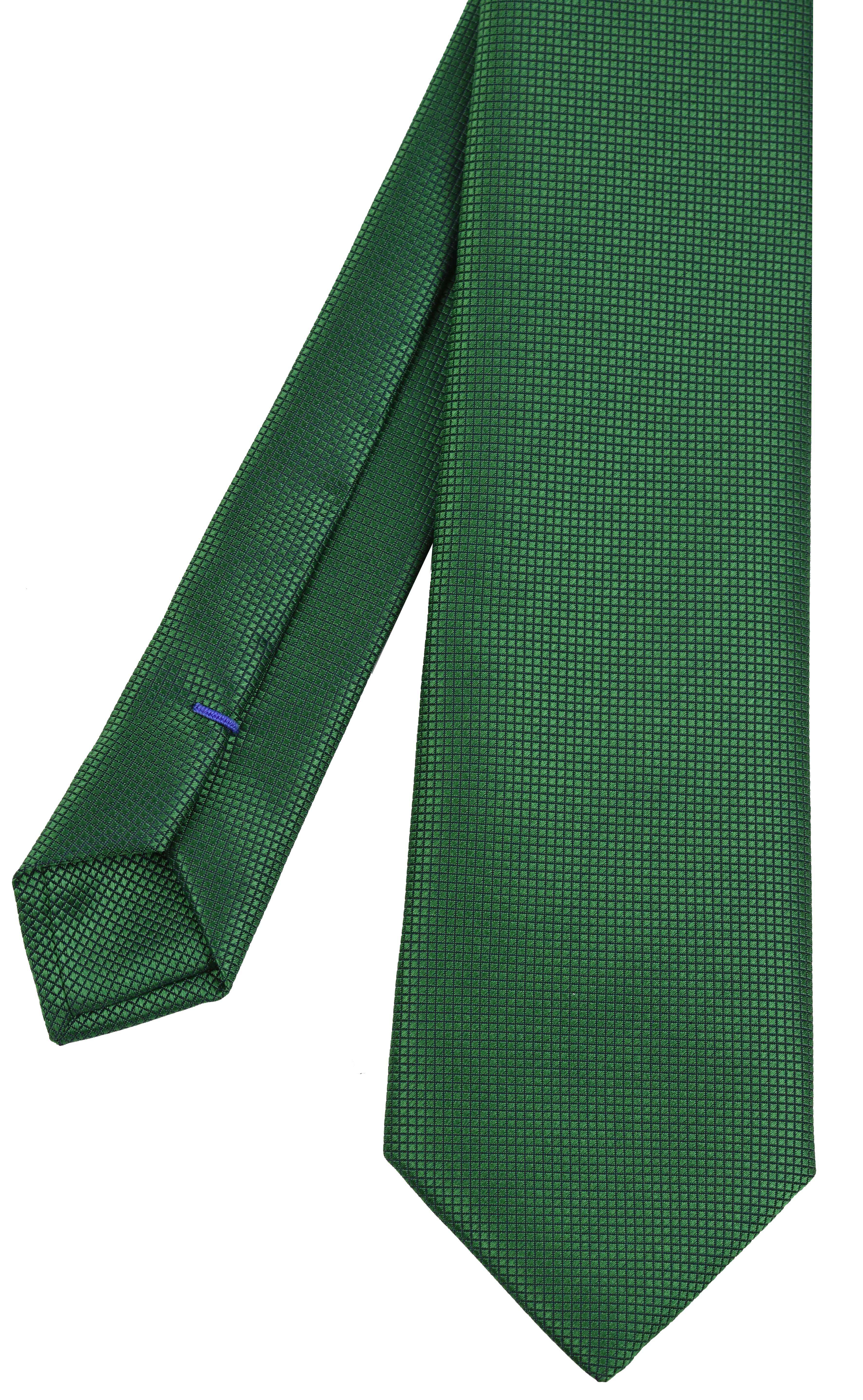 {[en]:Bottle Green Diamond Weave Silk Tie
