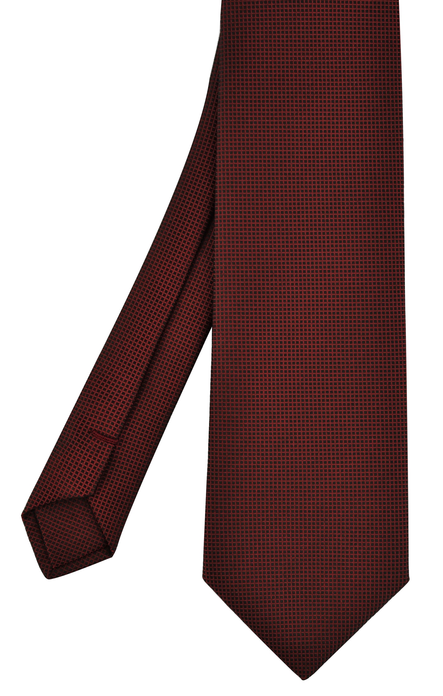 {[en]:Black/Red Diamond Weave Silk Tie