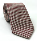 Dark Red, Black & White Hounds Tooth Silk Tie HDT-8