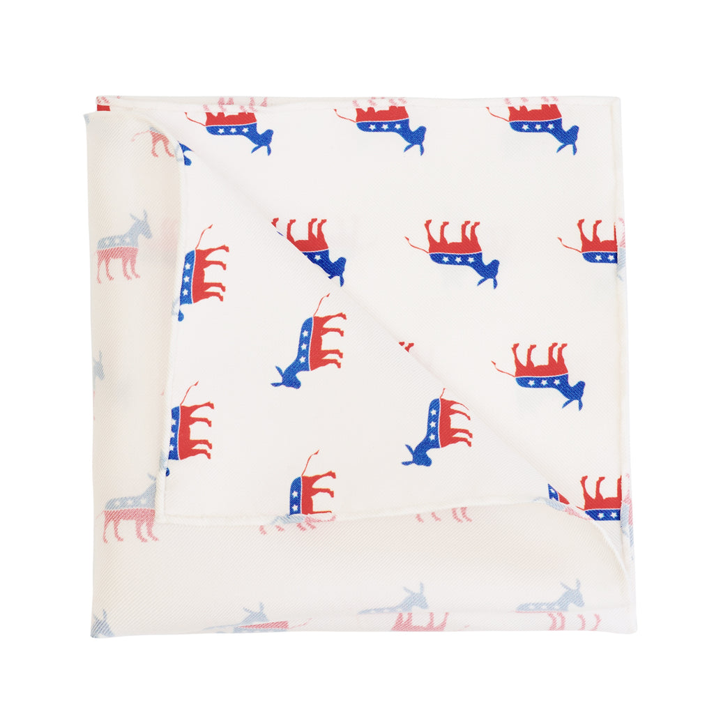 Democrat Donkey Blue and Red on White