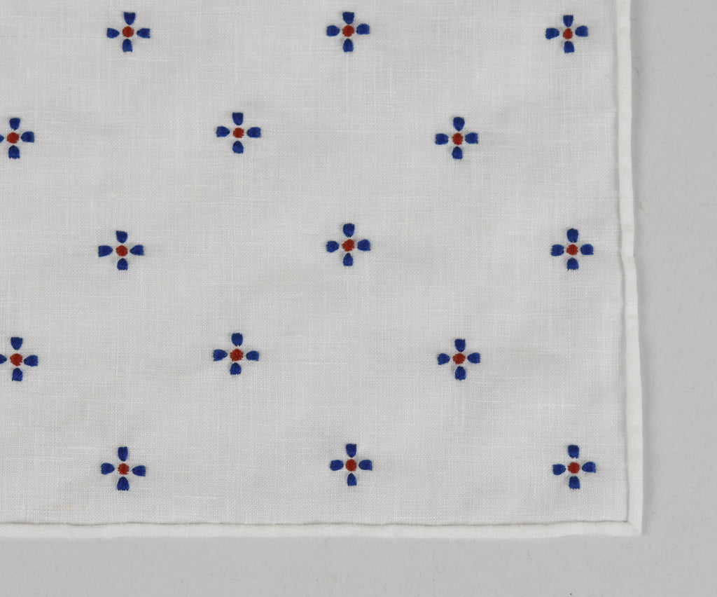 {[en]:Belgian Linen (Hand Sewn) Flower Pocket Square