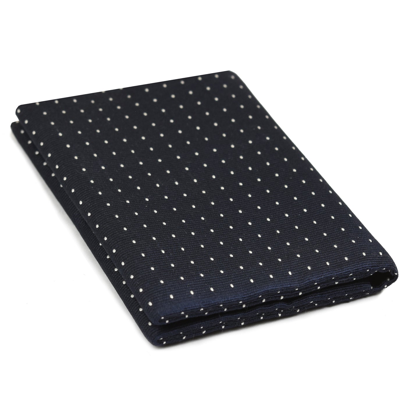{[en]:White Dots on Dark Navy Pin-Dot Silk Wallet