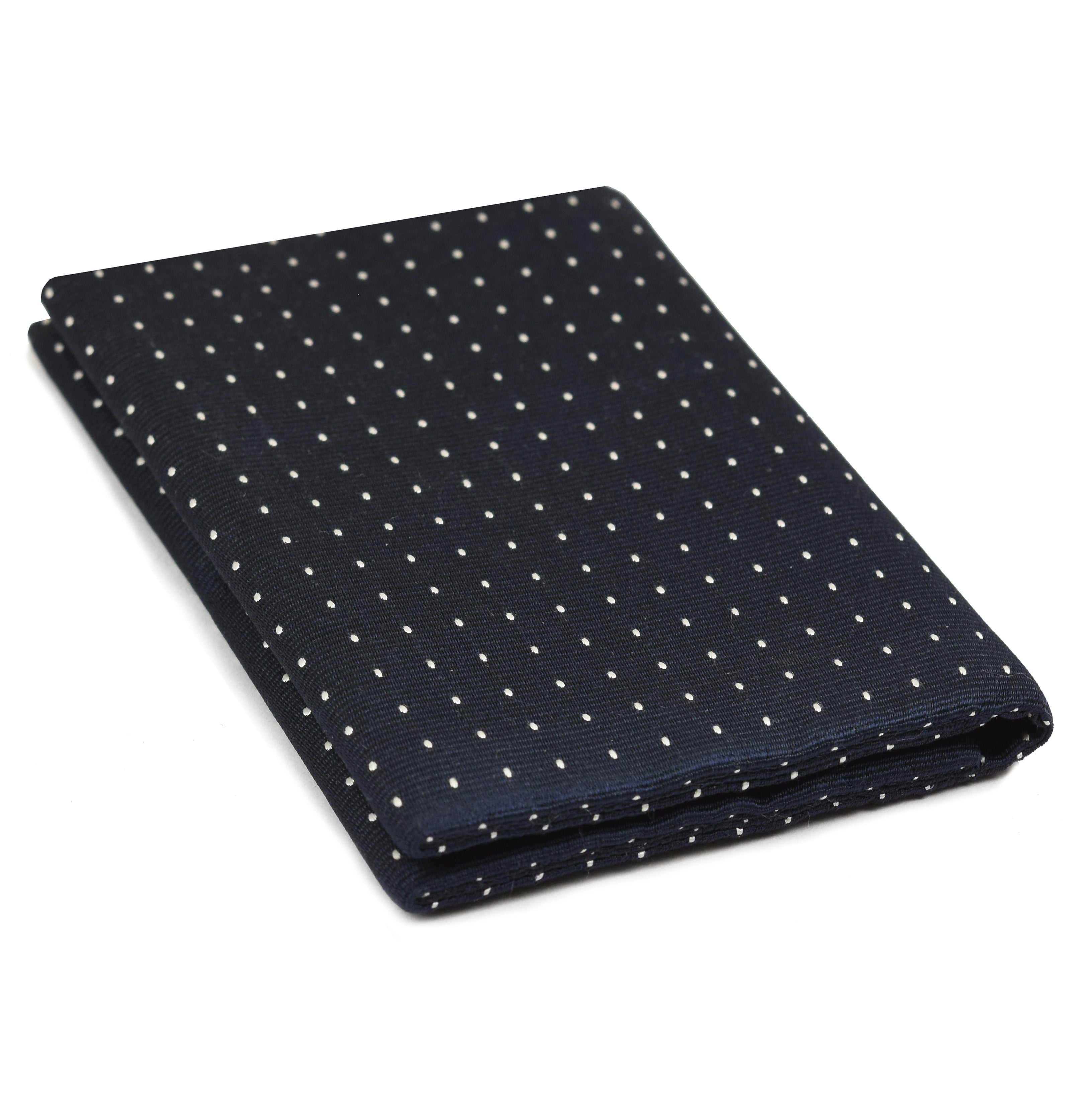 {[en]:White Dots on Dark Navy Pin-Dot Silk Wallet