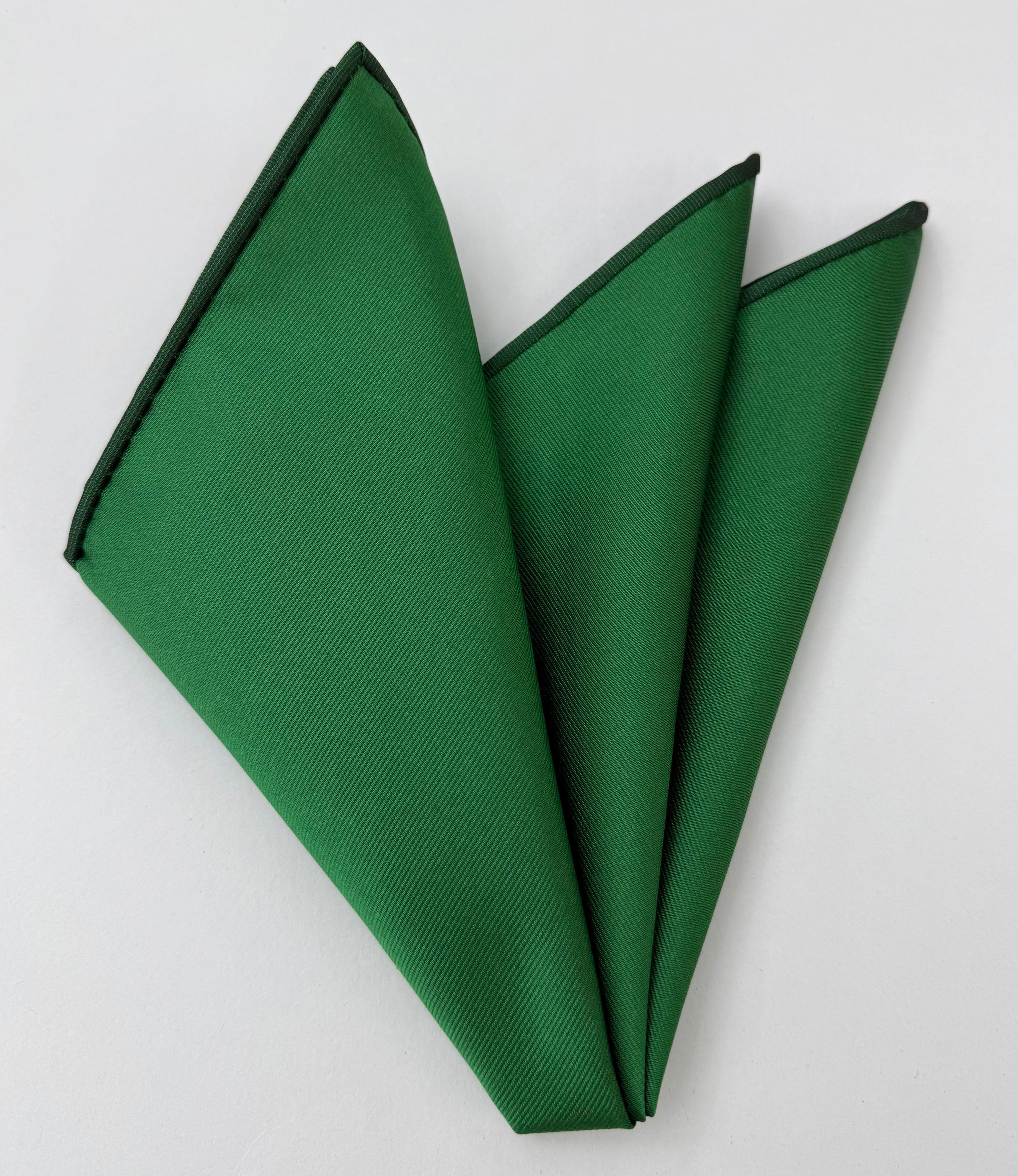 Bottle Green Reppe Solid Silk Pocket Square ERSP-17