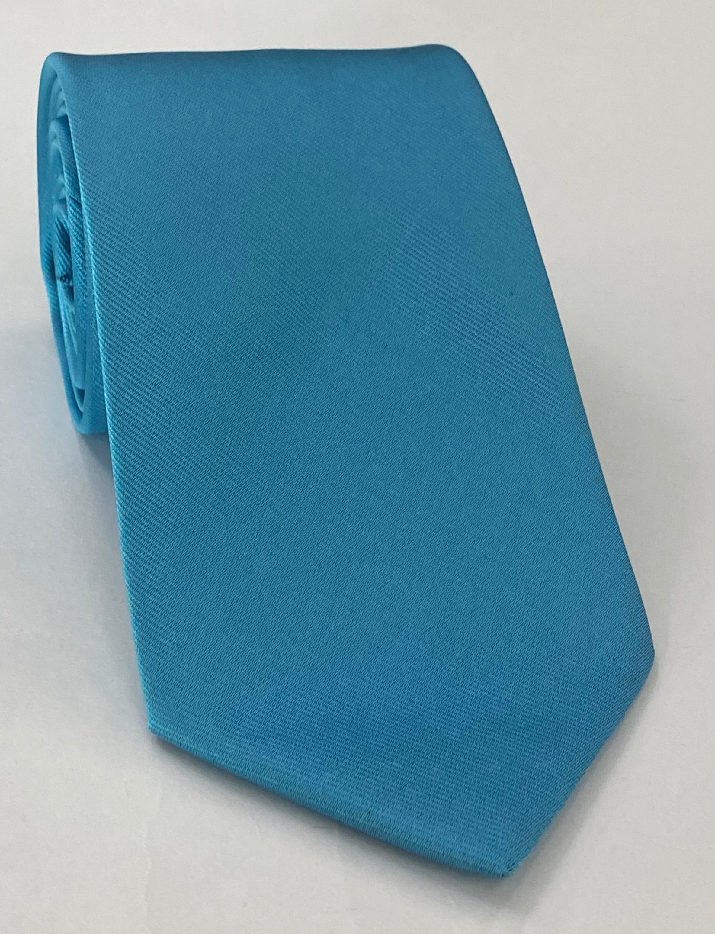 Ocean Blue Reppe Solid Silk Tie ERST-30
