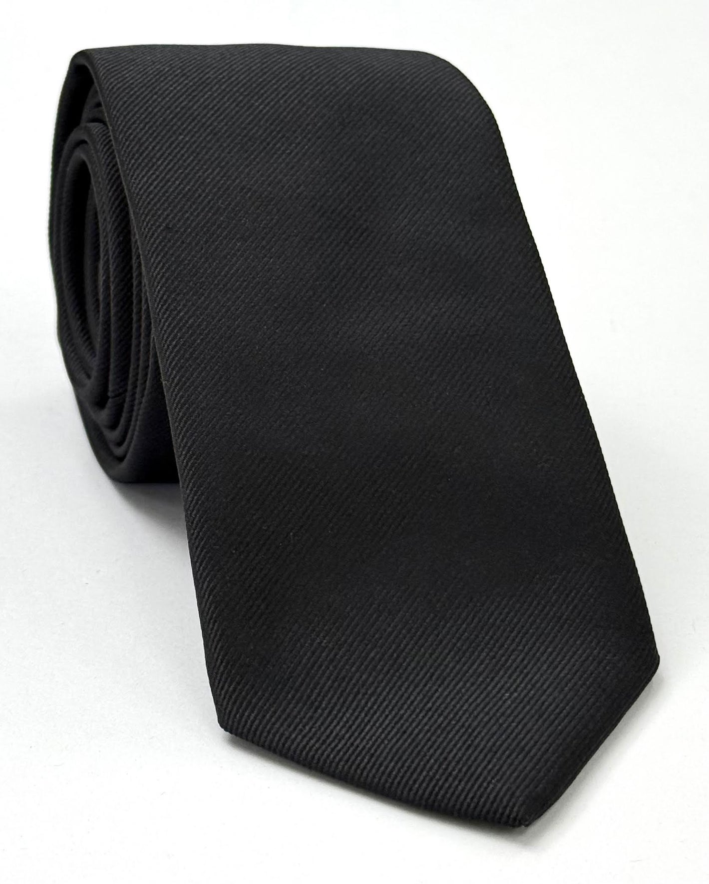 黑色實色雷普絲質領帶 ERST-34