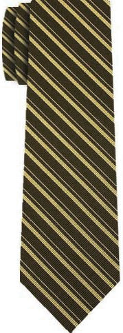 {[en]:Lime Green & White on Dark Olive Reppe Stripe Silk Tie