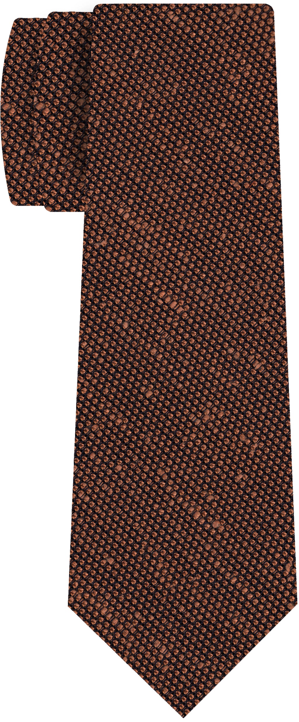 {[en]:Burnt Orange Shantung Grenadine Fina Silk Tie