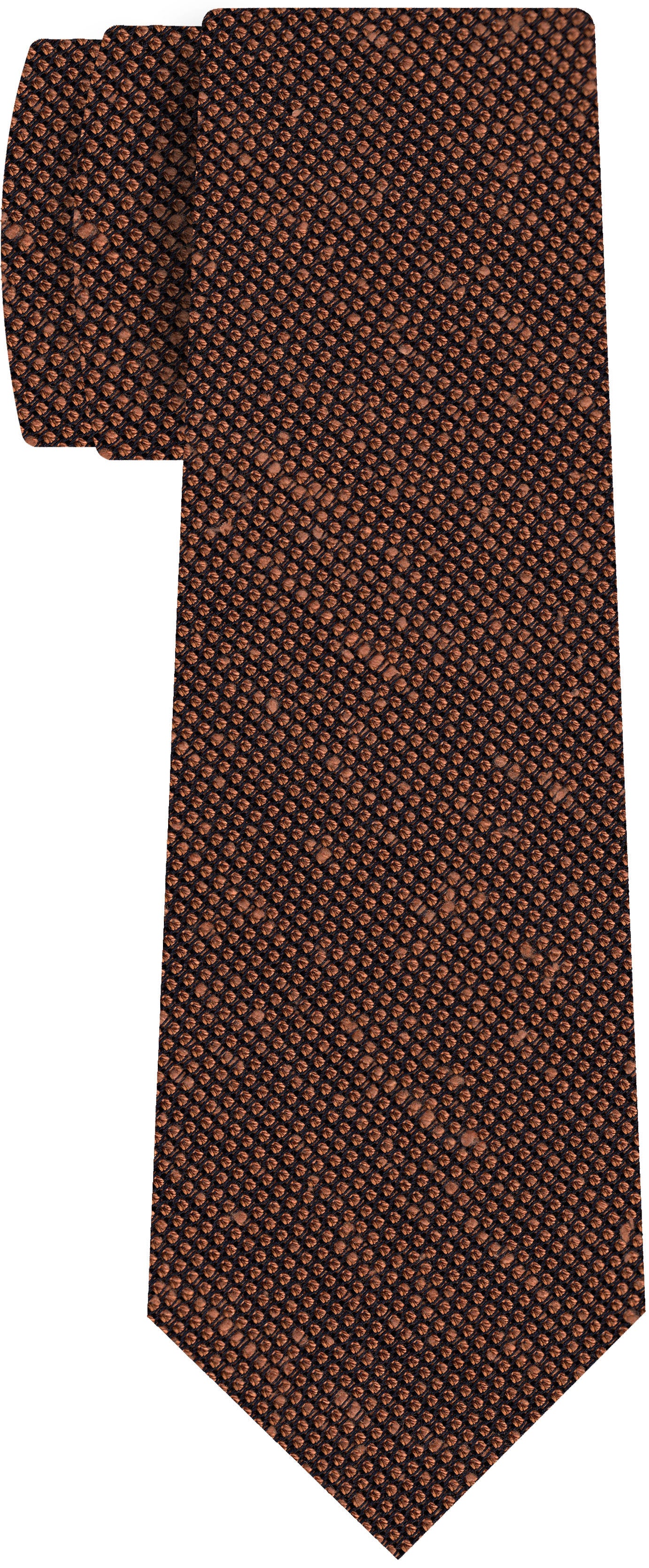 {[en]:Burnt Orange Shantung Grenadine Fina Silk Tie