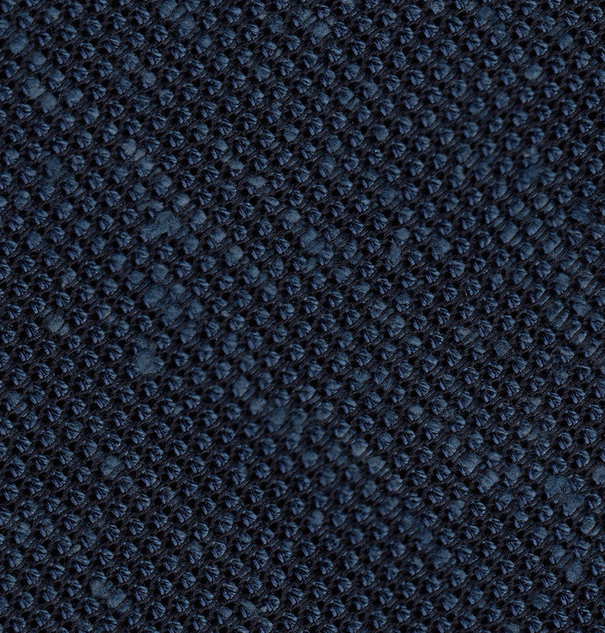 {[en]:Dark Navy Blue Shantung Grenadine Fina Silk Bow Tie