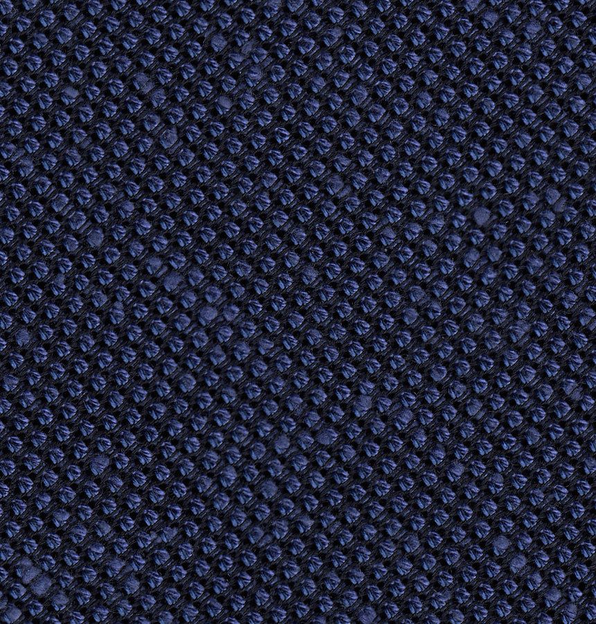 {[en]:Navy Blue Shantung Grenadine Fina Silk Pocket Square