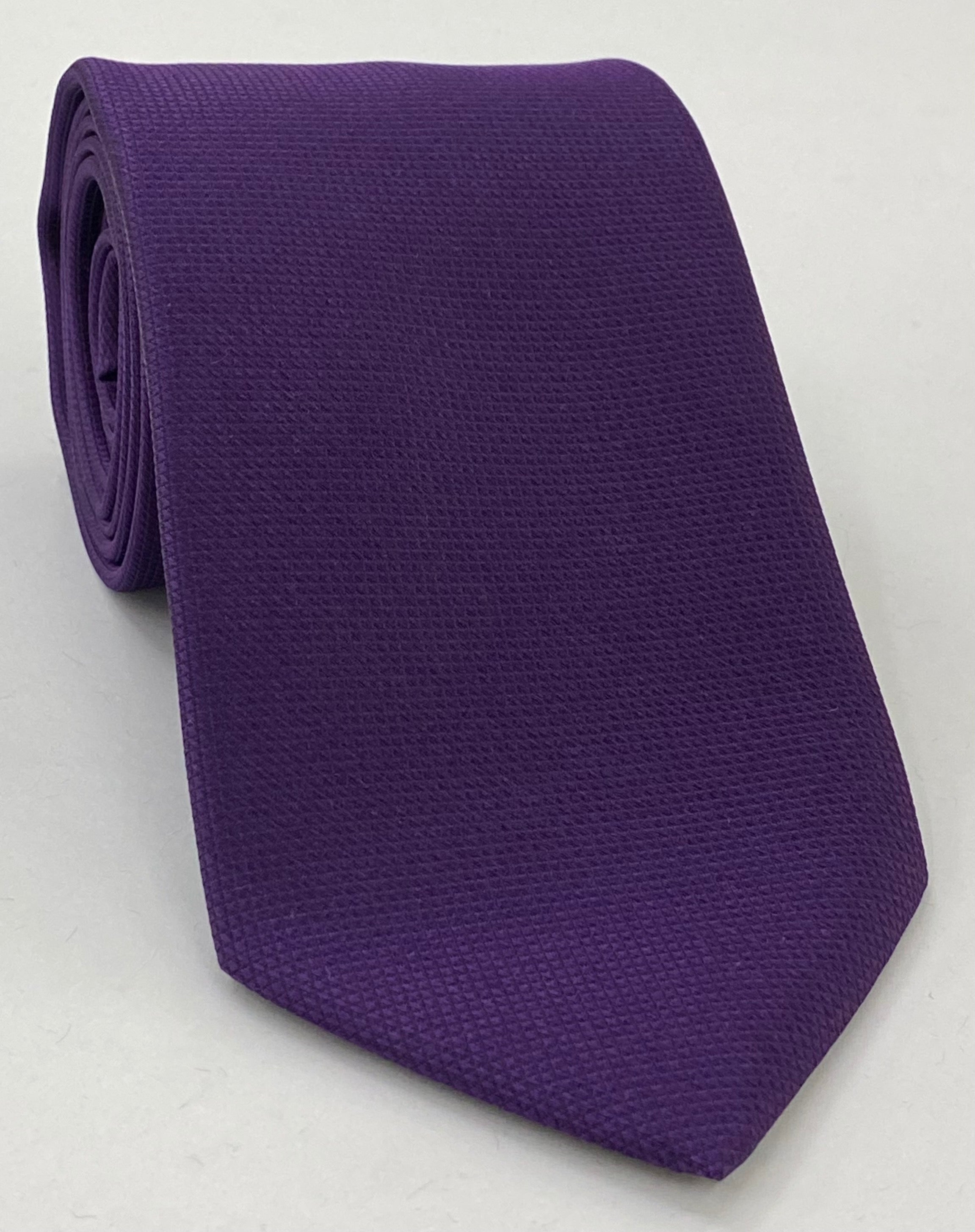 다크 퍼플 다이아몬드 위브 실크 타이 FFDT-25