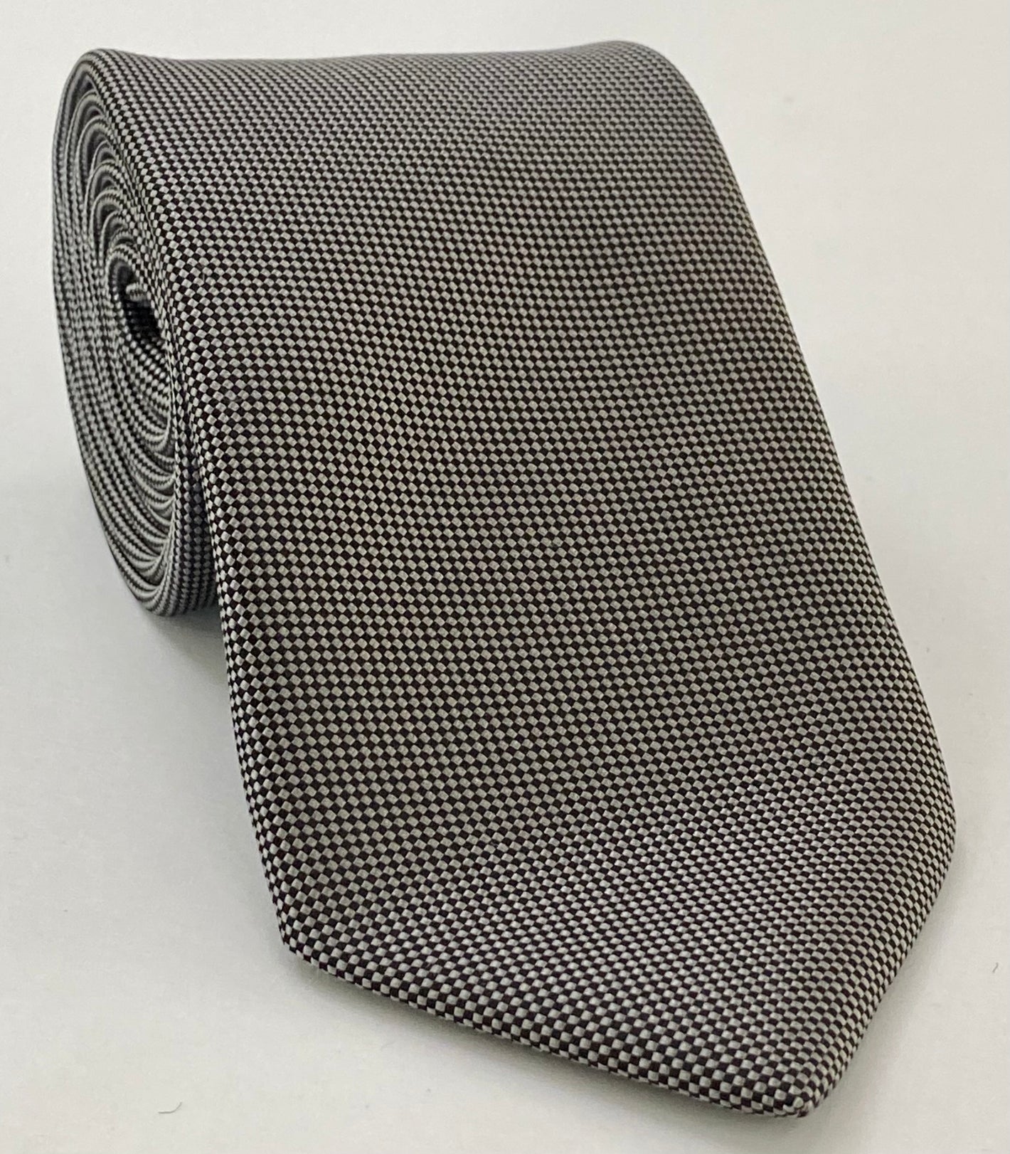 Silver Gray Oxford Weave Silk Tie FFOXT-18