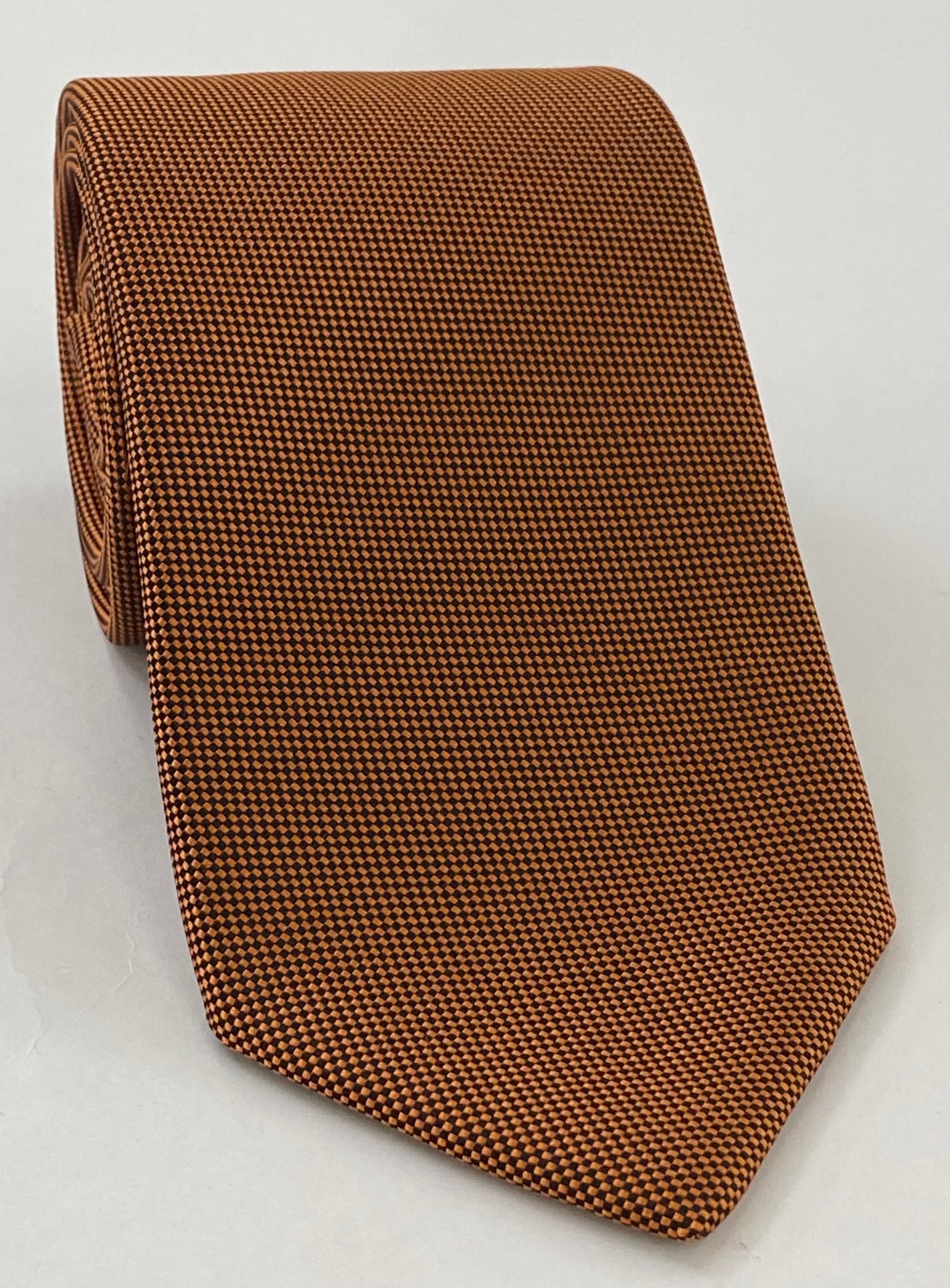 번트 오렌지 옥스포드 위브 실크 타이 FFOXT-19