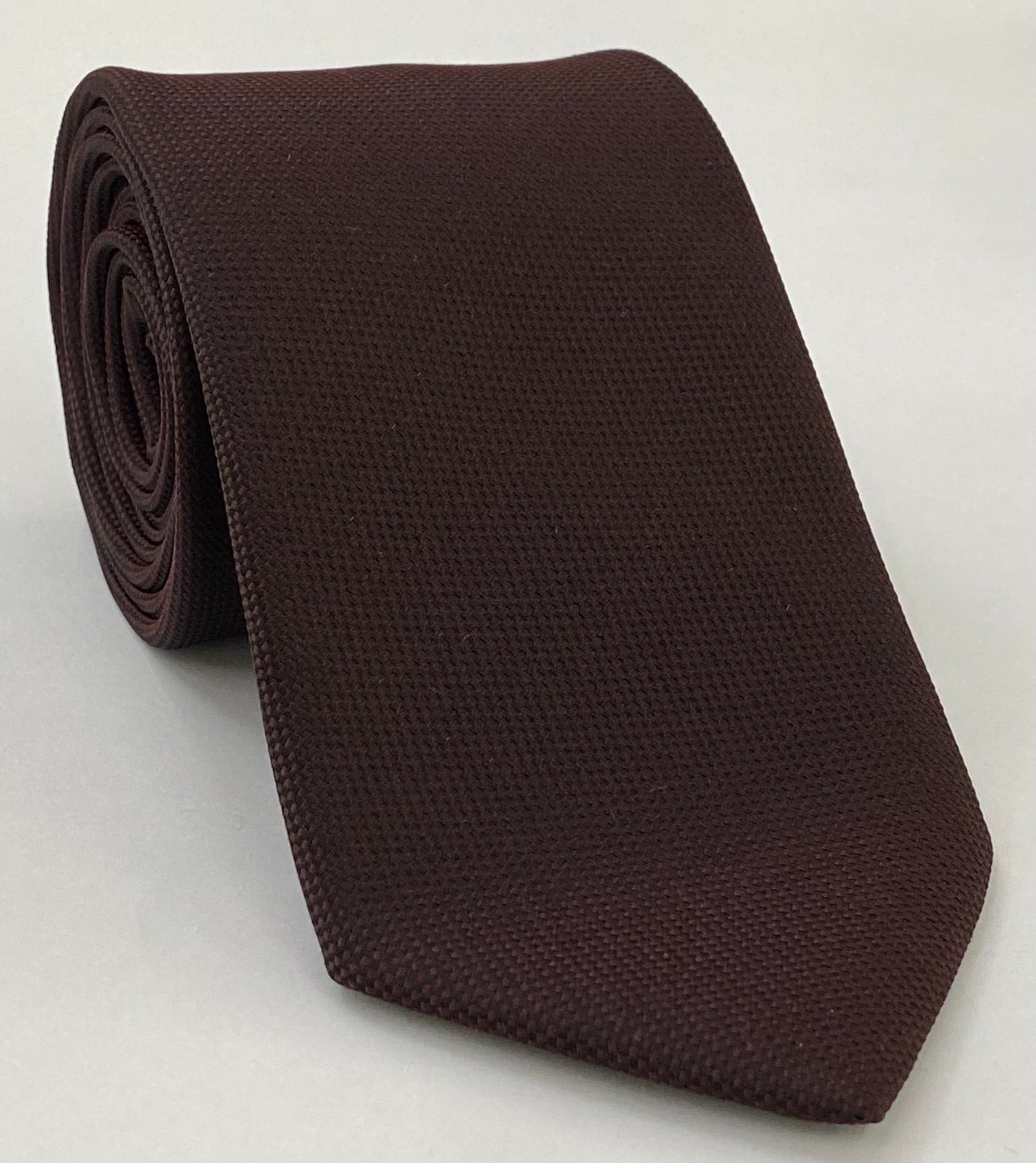 버건디 옥스포드 위브 실크 타이 FFOXT-6