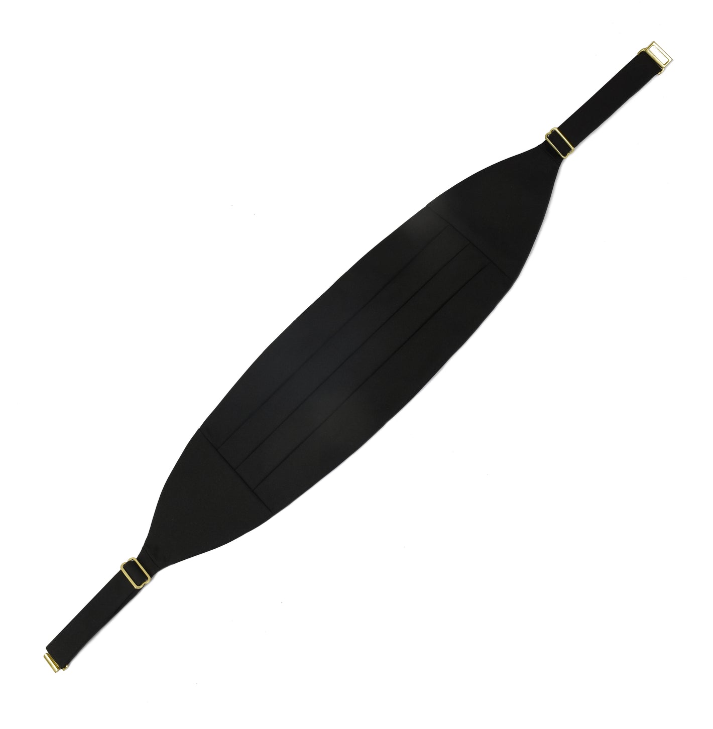 Classic Cummerbund - Black Faille Silk and Thai Silk with clasp and sliders #IFACC-1 C