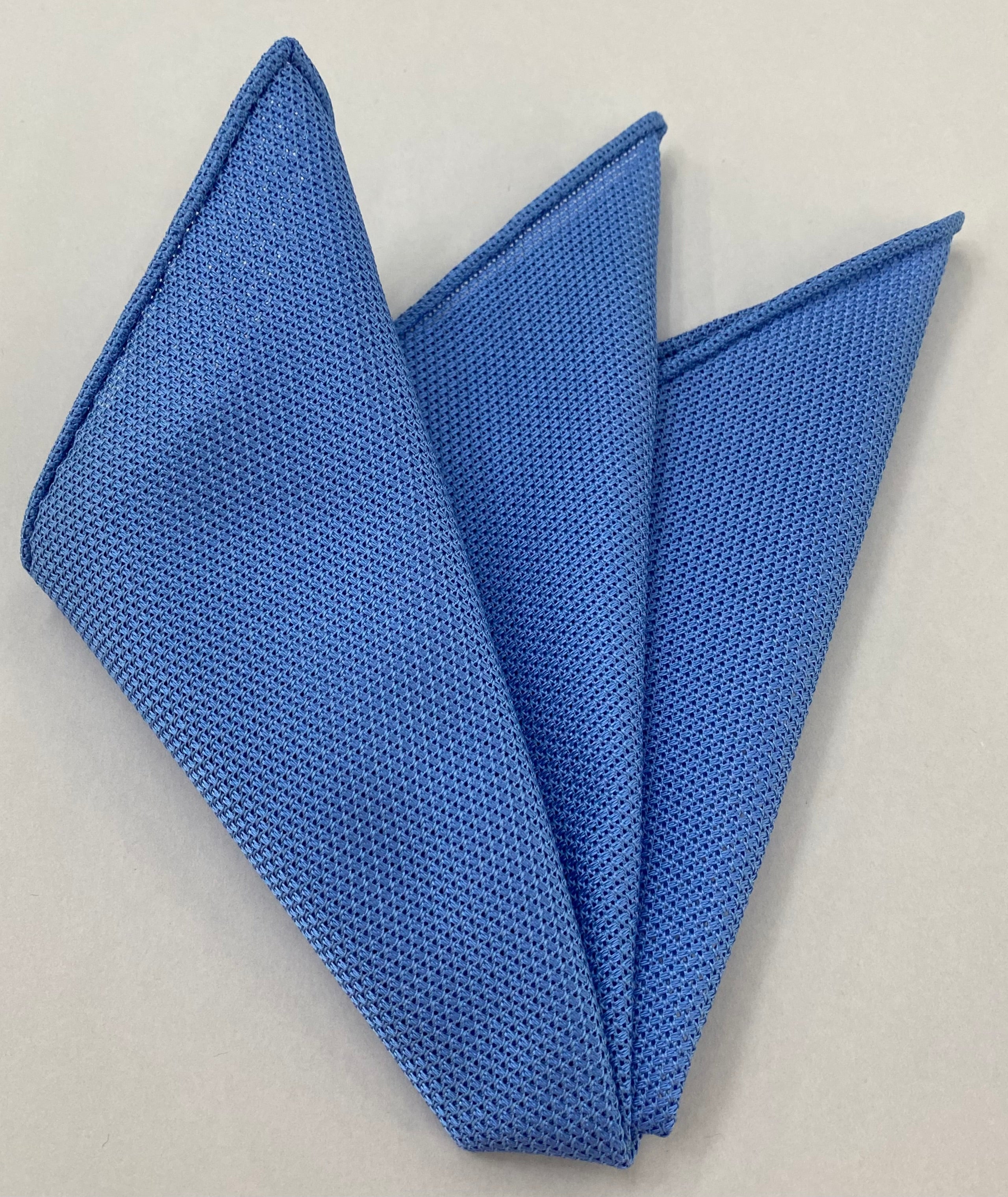 ライトオックスフォードブルー グレナディン ファインシルク ポケットスクエア GFP-36