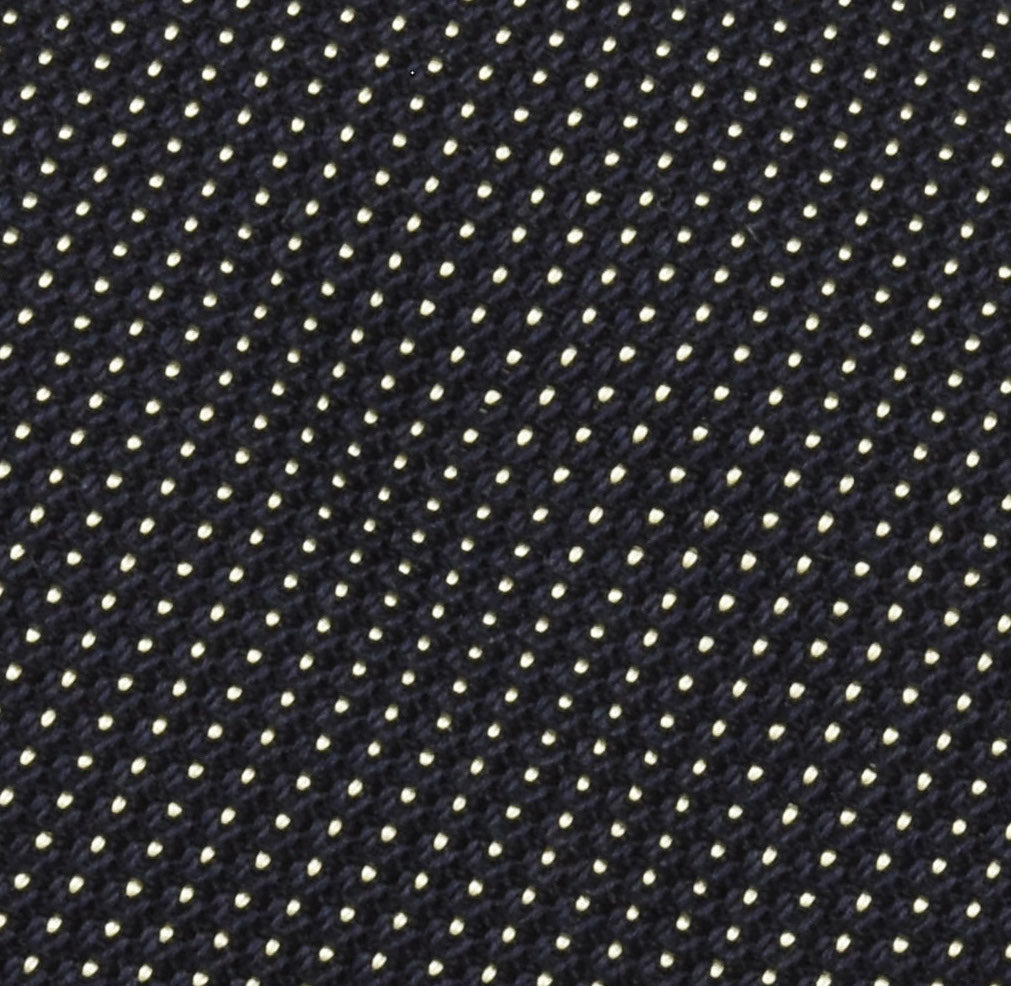 {[en]:White On Midnight Blue Grenadine Fina Pin Dot Silk Pocket Square