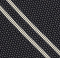 {[en]:Off-White on Charcoal Gray Grenadine Fina Reppe Stripe Silk Pocket Square