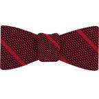 {[en]:Red Stripe On Midnight Blue With Red Grenadine Fina Stripe Silk Bow Tie