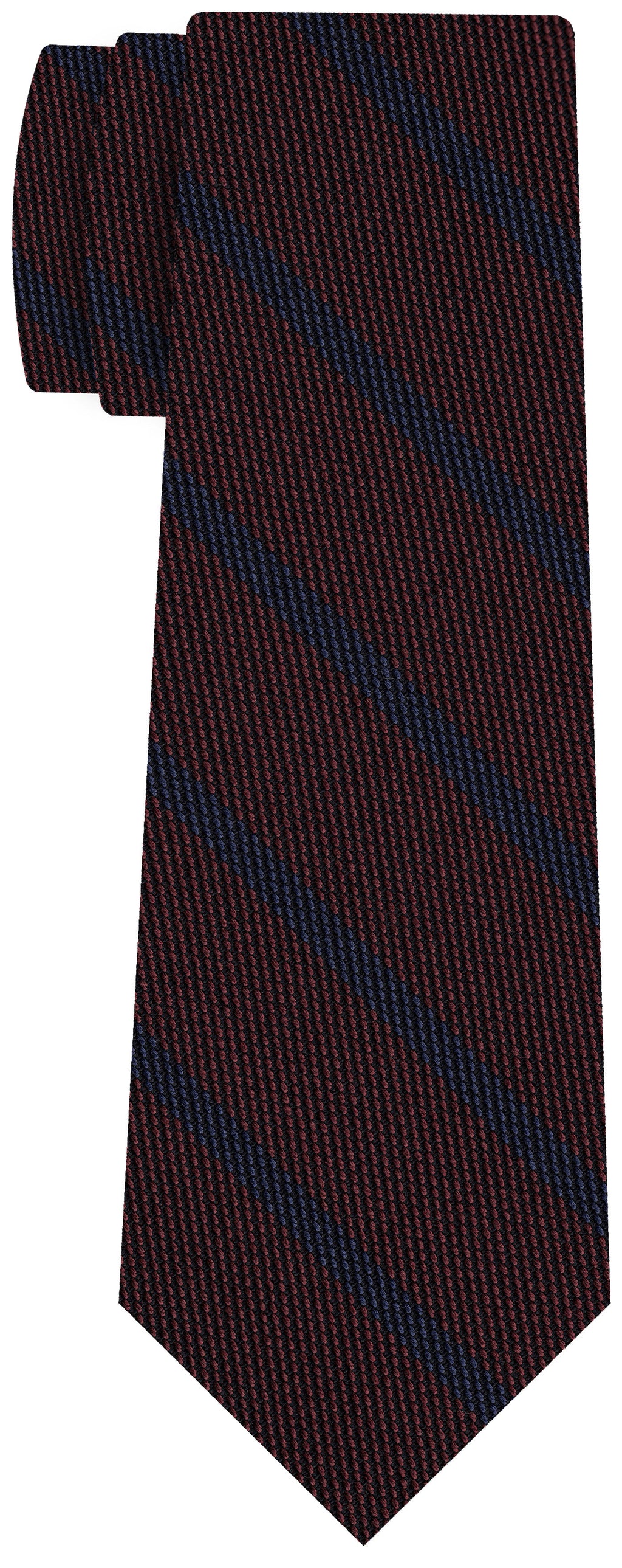 {[en]:Blue on Burgundy Grenadine Fina Stripe Silk Tie