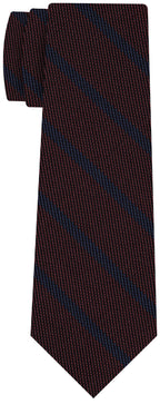 {[en]:Blue on Burgundy Grenadine Fina Stripe Silk Tie