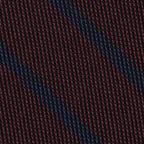 {[en]:Blue on Burgundy Grenadine Fina Stripe Silk Tie