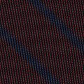 {[en]:Blue on Burgundy Grenadine Fina Stripe Silk Pocket Square
