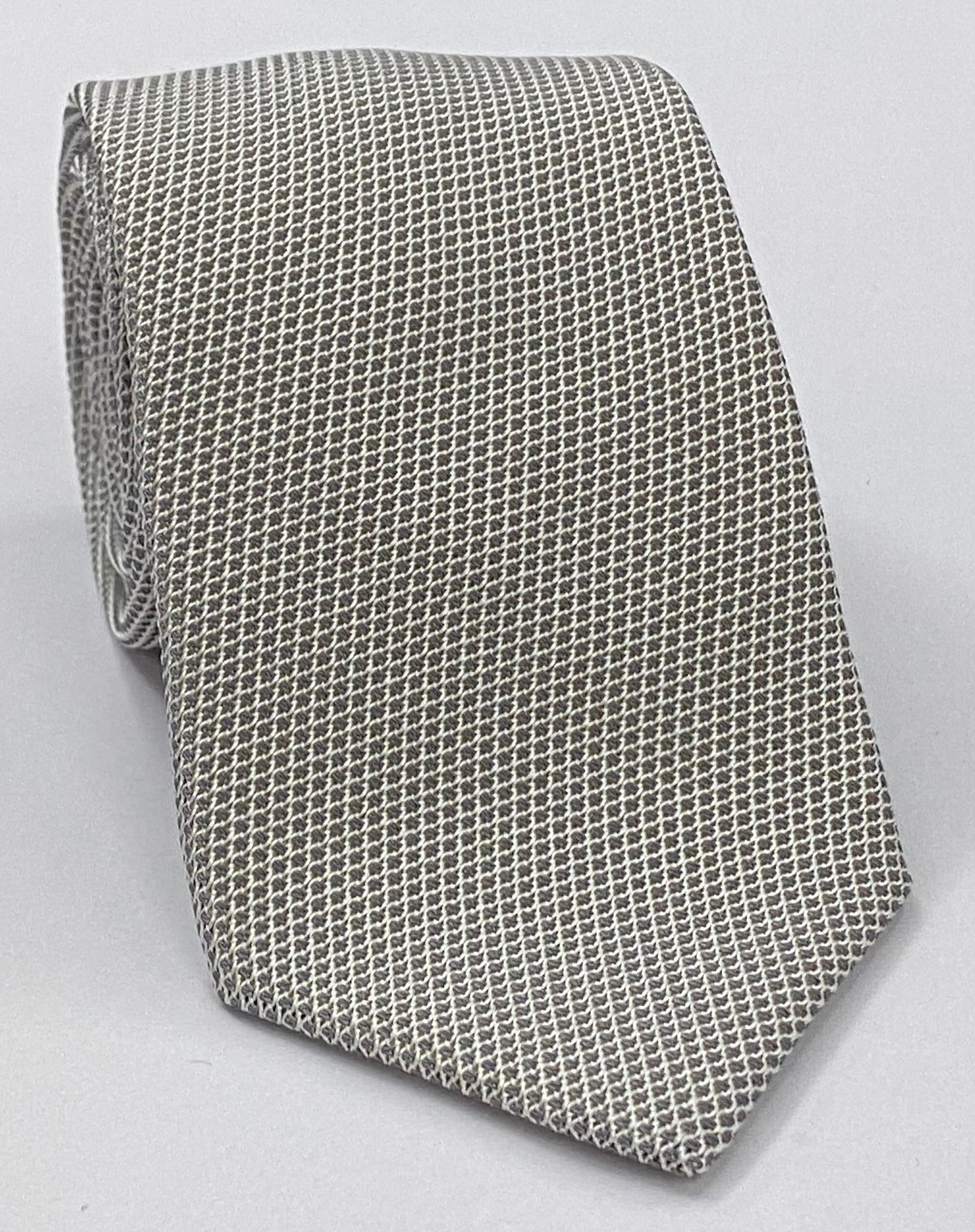 Charcoal Gray/Silver Grenadine Fina Silk Tie #GFT-21