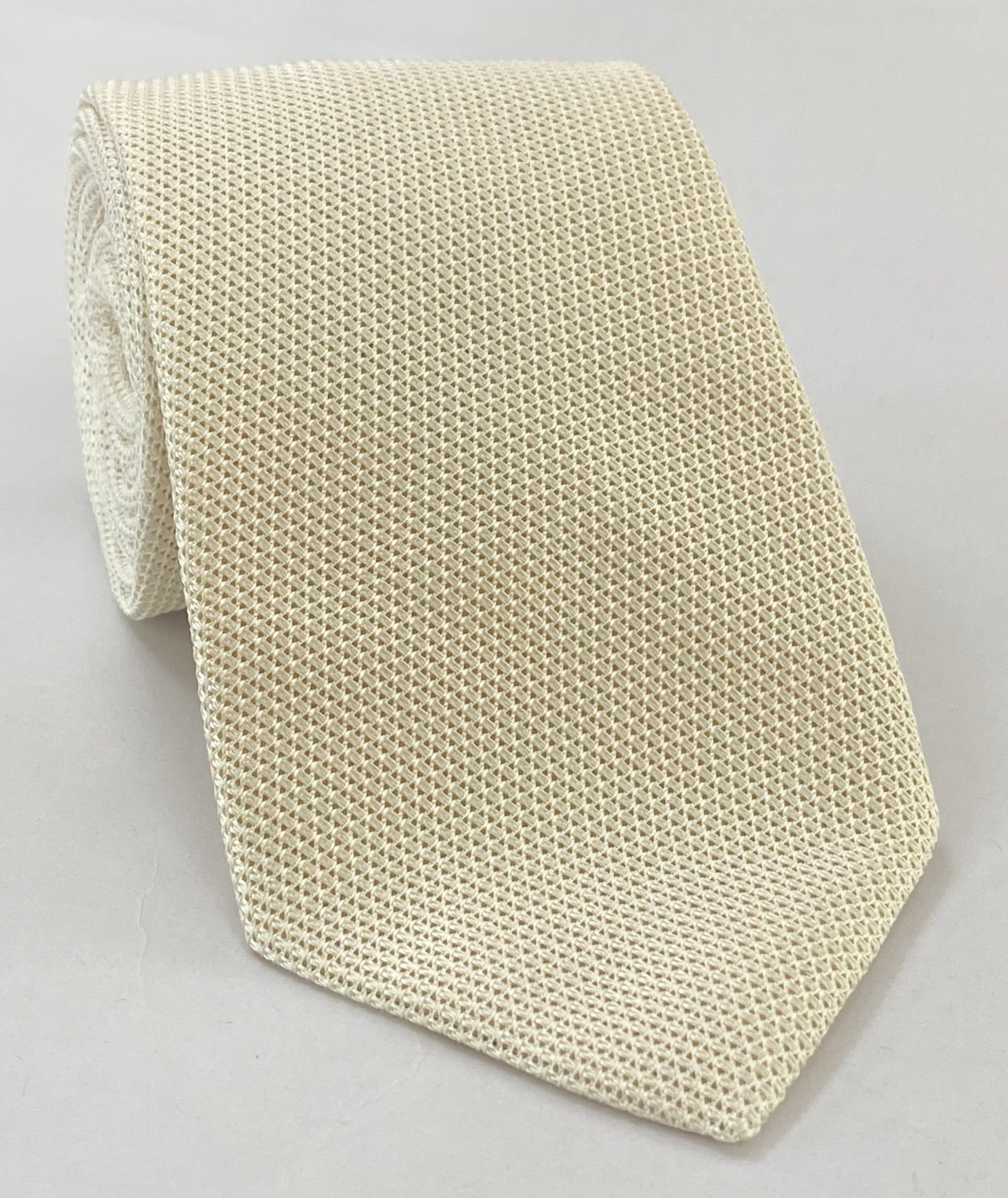 White Grenadine Fina Silk Tie GFT-24
