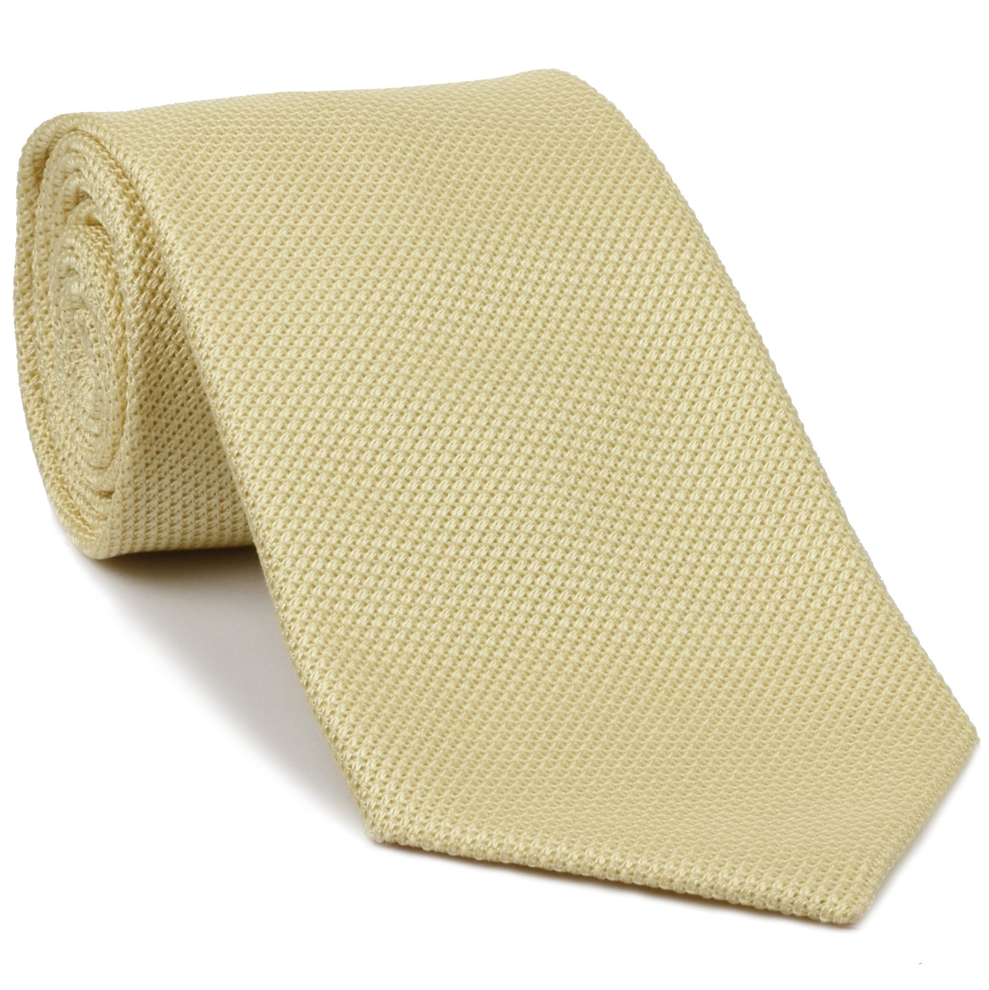 {[en]:Light Yellow Grenadine Fina Silk Tie