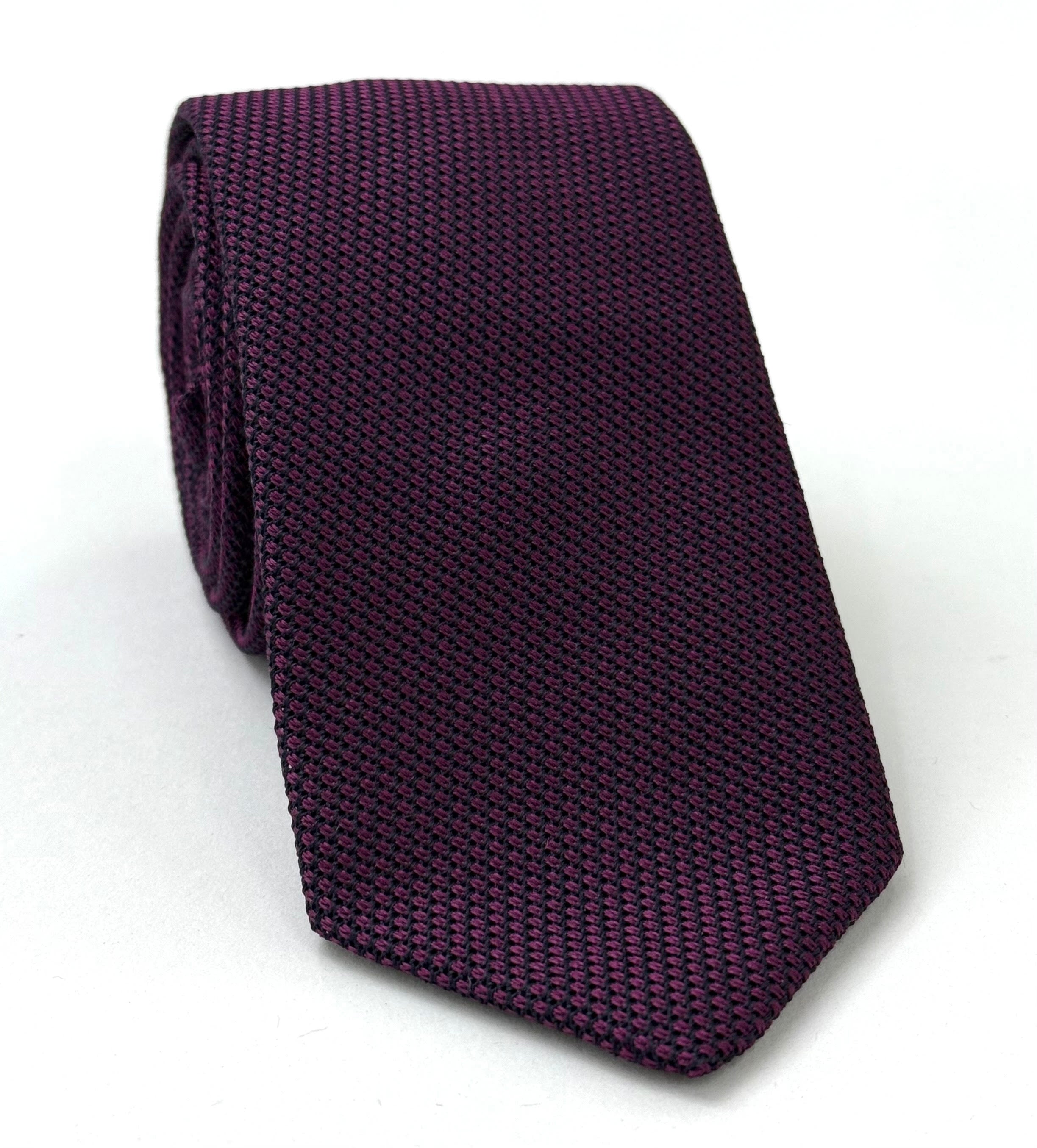 Dark Purple/Black Grenadine Fina Silk Tie GFT-35