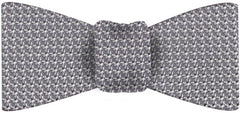 Charcoal Gray/Silver Grenadine Grossa Silk Bow Tie #GGBT-21