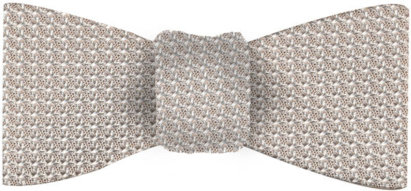 シルバー／ブラウン グレナディン・グロッサ シルク蝶ネクタイ #GGBT-23