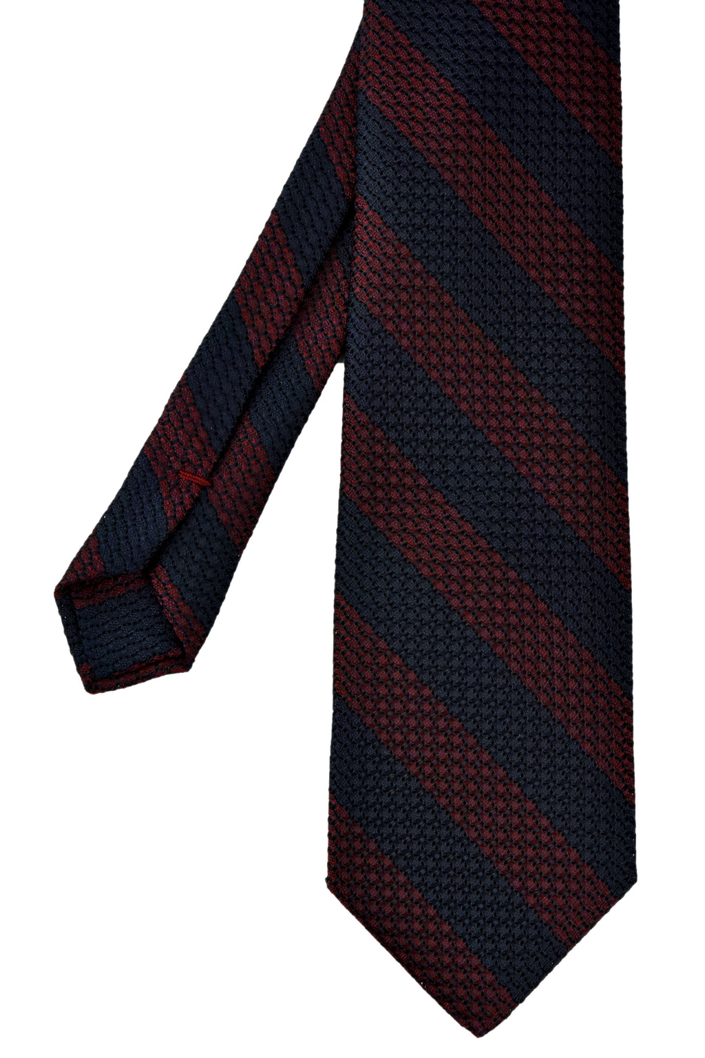 {[en]:Dark Red & Midnight Blue Grenadine Grossa Wide Stripe Silk Ties