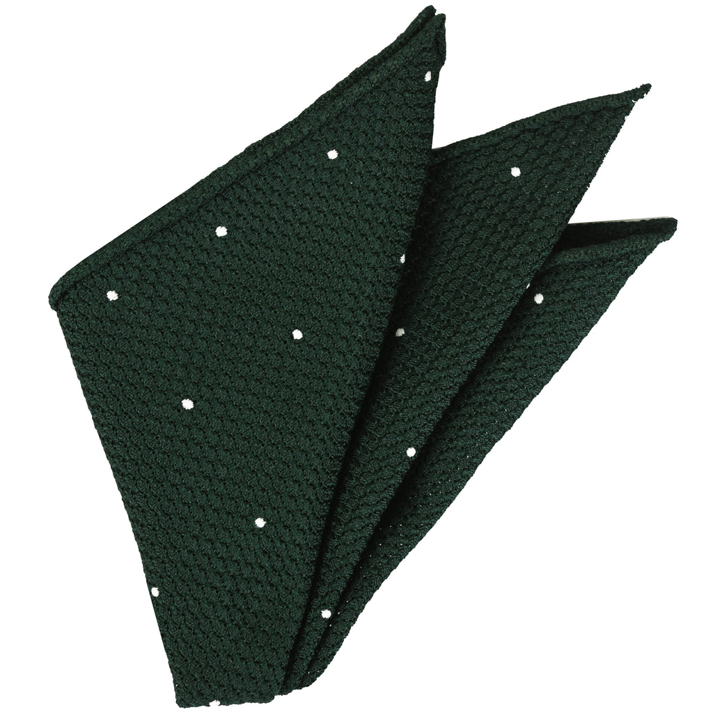 {[en]:Forest Green Grenadine Grossa (Hand Sewn) designs Pocket Square