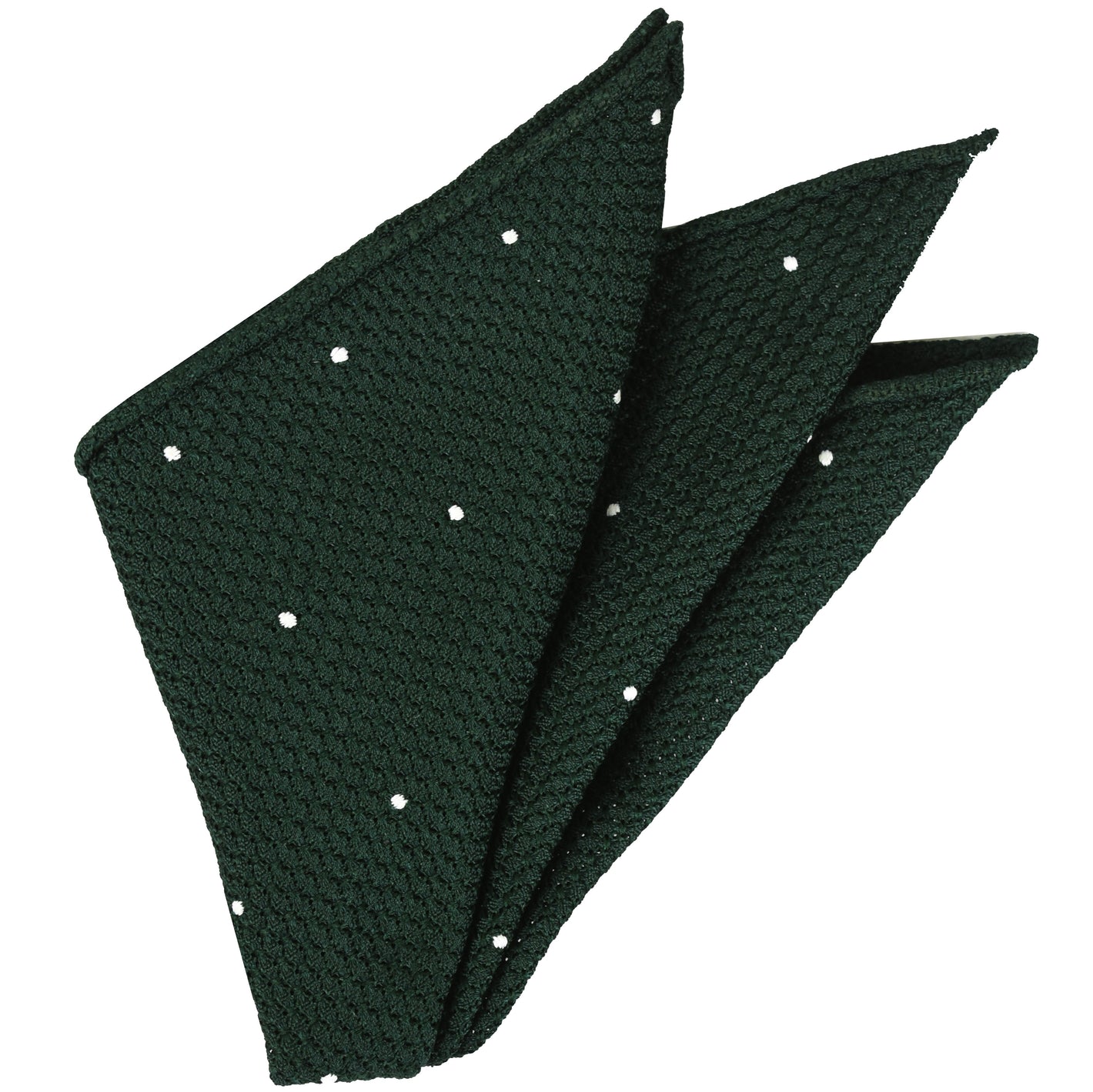 {[en]:Forest Green Grenadine Grossa (Hand Sewn) designs Pocket Square