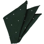 {[en]:Forest Green Grenadine Grossa (Hand Sewn) designs Pocket Square